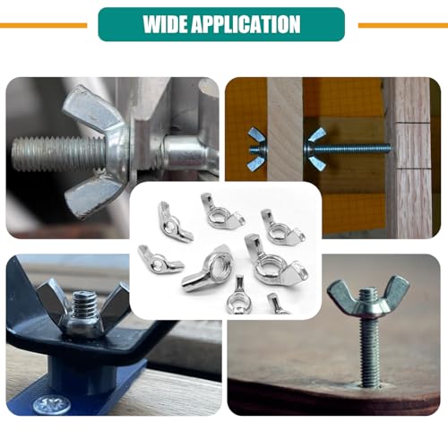 360PCS Wing Nuts Assortment Kit, Metric & SAE Wingnuts 13 Sizes 360PCS Metric & SAE