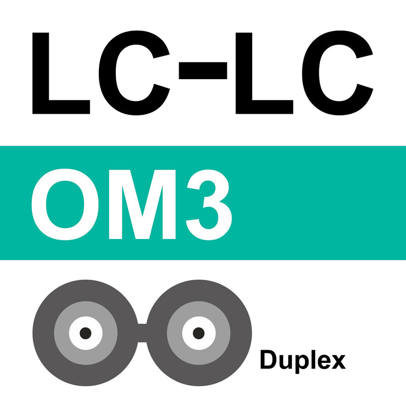 10Gtek Fiber Patch Cable - LC to LC OM3 10Gb/Gigabit Multi-Mode Jumper Duplex 50/125μm LSZH Fiber Optic Cord for SFP Transceiver, Aqua, 1-Meter(3.3ft), 4-Pack 1m