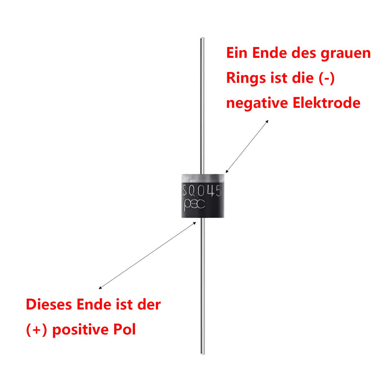 20x Schottky Diode, (30A 50V) Axial 15SQ045 for Solar Panel Parallel Reflow Protection Diodes, High-Voltage Diode, Rectifier for Electronic Components (15SQ045)