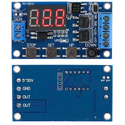 RUNCCI-YUN 2 pieces DC 5V 12V 24V 36V timer relay module, trigger cycle delay timer switch on/off the relay module with LED display for Arduino