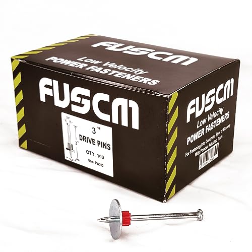 3" Powder Actuated Fasteners, Drive Pins with 1" Washer,100pcs/pack 3"