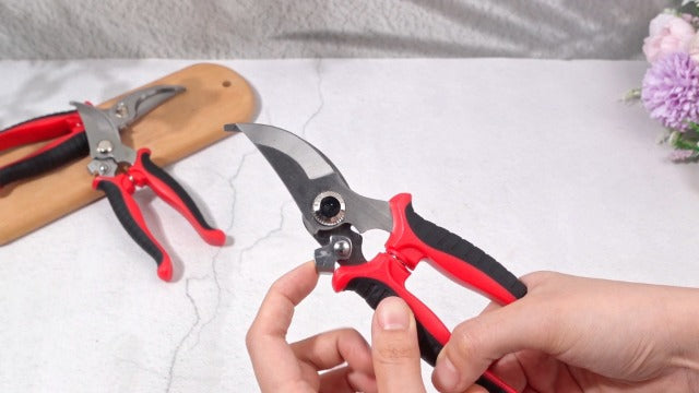 6 Pcs Garden Pruning Shears Heavy Duty Gardening Scissors,Red Black Red Black