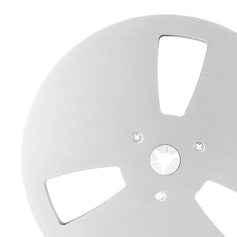 1/4 7 Inch Empty Tape Reel for TEACs Roar Reel-to-Reel Tape Player, Aluminium Alloy, 3-Hole Opening Machine, Partial Opener, Blank Plate, Universal Replacement Tape with (Silver) silver