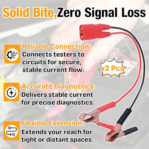 2Pcs PPTK0025 Battery Clamp Cable Clip Compatible with Power Probe 3/3S/3Ez 2-pack