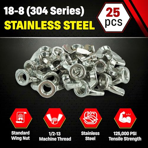 Chenango Supply 1/2-13 Wing Nuts 304 Stainless Steel