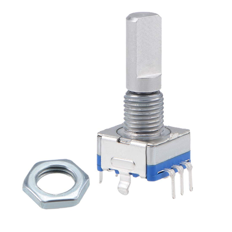 sourcing map 360 Degree Rotary Encoders Code Switch Digital EC11 7 Pins | 20mm D-shaft