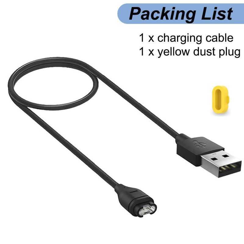 Charger for Garmin Fenix 7 7X 7S, Fenix 6 6X 6S Pro, Fenix 5 5X 5S, Replacement USB Charging Cable with Yellow Charger Port Dust Plug Protector for Garmin Watch (1) 1