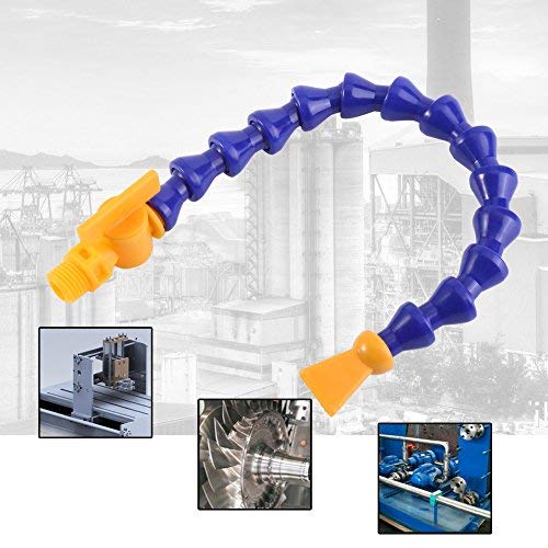 12pcs Plastic Flexible Water Oil Coolant Pipe with Valve 1/4PT Adjustable 6pcs Round and Flat Nozzle for Lathe, Milling, CNC Machine, Hydraulic Machinery
