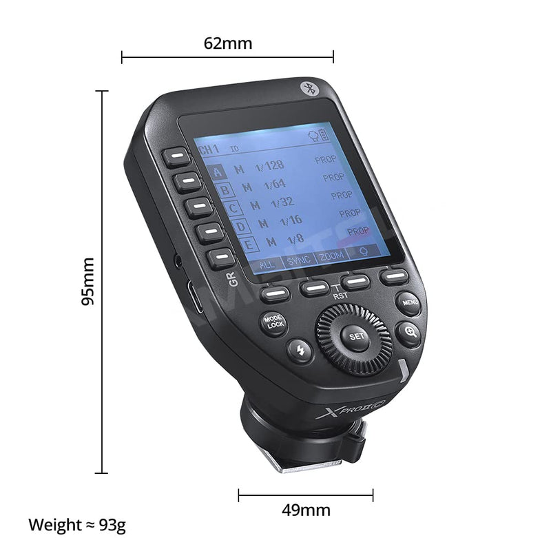 GODOX XproII-N 2.4G TTL Wireless Flash Trigger XProIIN Trigger Autoflash 1/8000s HSS Large LCD Screen 32 Channels 16 Groups Replacement for Nikon Cameras