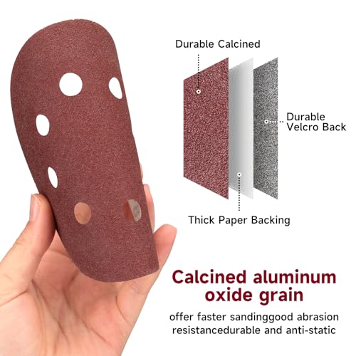 165 PCS 5 Inch Sanding Discs Random Orbital Sander Sandpaper MIX Grit-165pcs Aluminum oxide