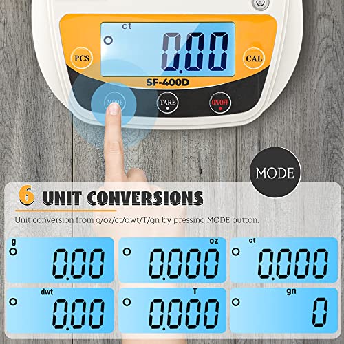 Bonvoisin Digital Lab Scale 600g x 0.01g Precision Electronic Scale LCD Display Analytical Balance Jewelry Scale Scientific Scale 0.01g Accuracy White