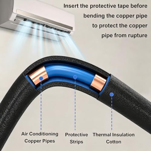 smseace 4Pack Conditioning Copper Tubing Pipe Extension 4M/13Feet 1/4" 3/8" 1/2" 5/8" Conditioning Copper Tubing Bender Kit for Air Conditioner PE Plastic Pipe Bender