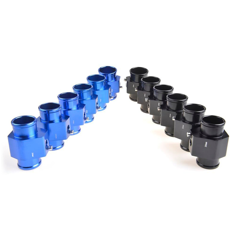 Aluminum Water Temp Joint Pipe Water Temp Meter Temperature Gauge Joint Pipe Radiator Sensor Adaptor Clamps Black 40mm