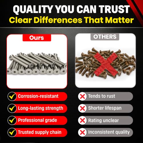 Stainless 3/8-16 x 3 (3/4" to 3" Available) Socket Flat Head Screws, Full Thread, Hex Drive, Stainless Steel 18-8, Coarse Thread (3/8-16 x 3) 3/8-16 x 3"