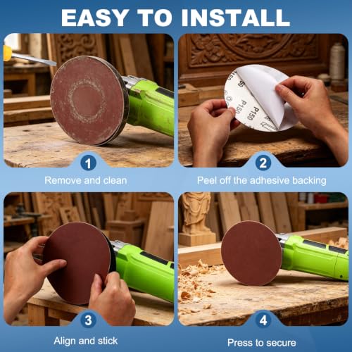 100 Pack 5 Inch PSA Sanding Discs with Quick-Release Tab 100 Grit 5"-100 Grit