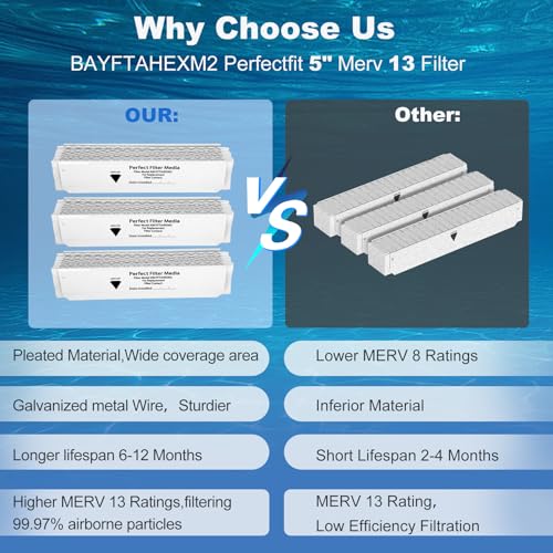 Upgrade BAYFTAHEXM2 Merv 13 expandable Perfectfit 5 Media Filter Compatible with Trane 20"x 25"x 5" Merv 13 BAYFTAHEXM2 Expandable Replacement for Trane BAYFTAHEXM2 Filter 2 Packs