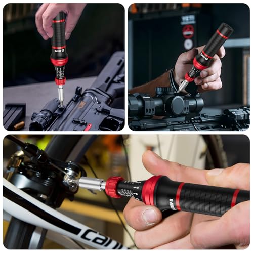 VANPO Torque Screwdriver, 10–80 in-lb, 64 Pieces, Click Style for Gunsmith Red