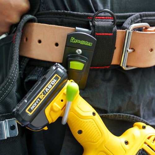 KUNN Power Tool Holster Cordless Drill Holster/Single Hook with Metal Clip for Easy Attachment + Small Kneeling Pad 9"X6.5"X1" Mini Foam Kneeing Pad with 360°Hook