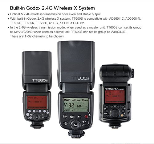 Godox TT600S Thinklite Flash 2.4G Wireless Speedlight Master/Slave for Sony A7 A7R A7S Mark II III A6500 A6300 A6000 RX100 DSLR Camera