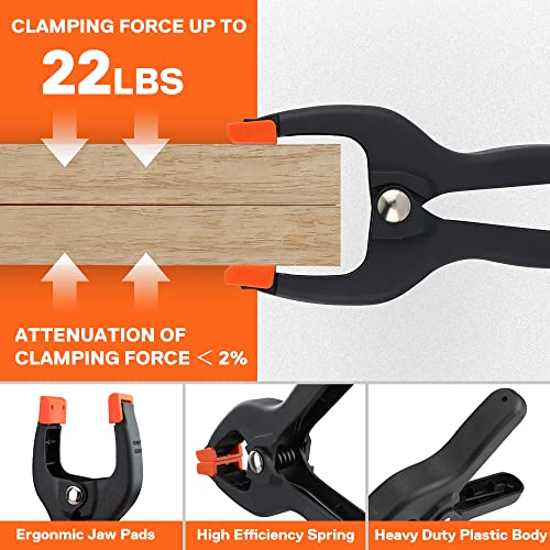 PONY Woodworking Strap Clamp, Picture Frame Clamp with 4-Pack Spring Clamp