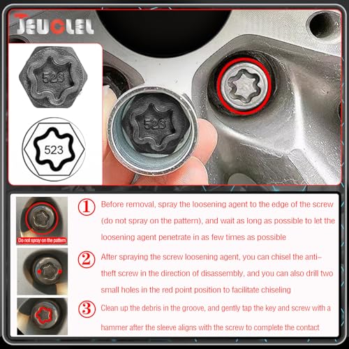 22PCS Wheel Locking Nut Key Kit Compatible with VW VAG Volkswagen Kit 22 pieces