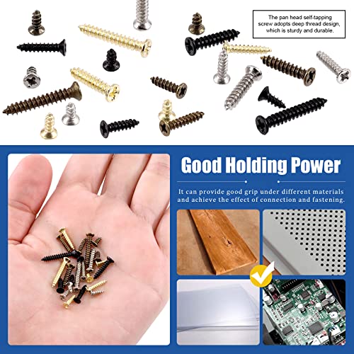 Glarks 510Pcs Flat Hex Stainless Steel Screws Bolts Nuts Lock and Flat Washers Assortment Kit + 2200Pcs Self Tapping Flat Cross Head Screws Assortment Kit