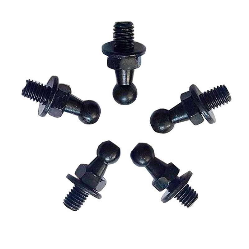 10mm Ball Studs, M8 Ball Screws 8MM Female Thread x 1/2" Long Shank for Gas Struts Lift Support Strut Fitting with Hardware, Pack of 4 (Black) M8 Ball Stud Black