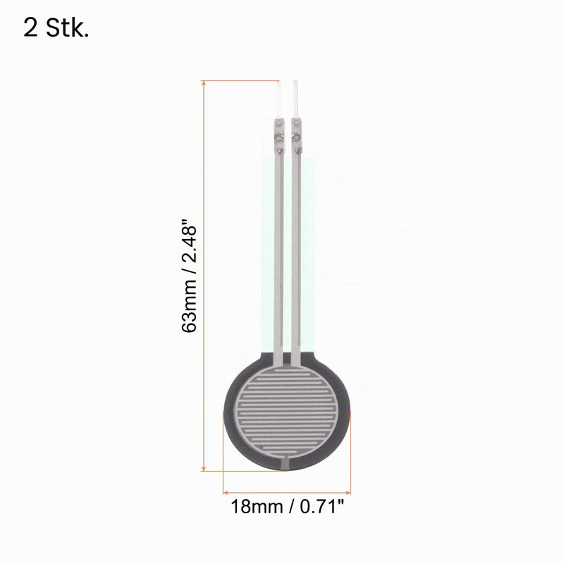 Quartzman FSR402B Thin Film Pressure Sensor 100 g - 10 kg Sensor Pack of 2 | Force Sensors Stress Test Sensor Pad for Smart Home Instruments