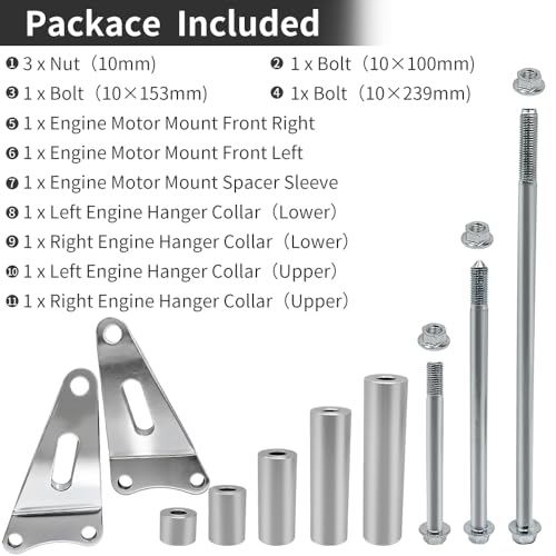 Engine Motor Mounts Bolts Spacers Brackets Compatible with Honda TRX400EX TRX400X 400EX 1999-2014
