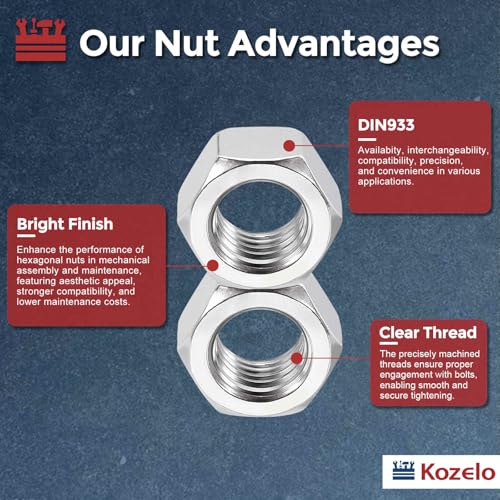365pcs[M3 M4 M5 M6 M8 M10 M12] Hex Nuts Assortment Kit SS304 M3/M4/M5/M6/M8/M10/M12 365