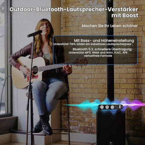 ZK-1001U Bluetooth 5.3 Mono Amplifier HiFi Stereo with TWS & Boost Circuit, 100W Output, Mini Audio Amplifier for Home and Outdoor DIY Speakers, USB/AUX/BT Input, DC 9-24V ZK-1001U