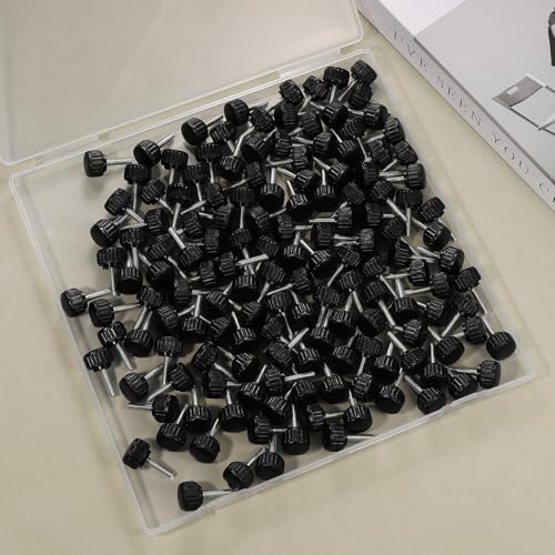 200 Pcs M5 x 10 mm Threaded Knurled Thumbscrew, Monitor Screws Vesa Mount Screws Carbon Steel Clamping Knobs Grip Thumb Screw Mounting Thumb Screw(200pcs) 200.0