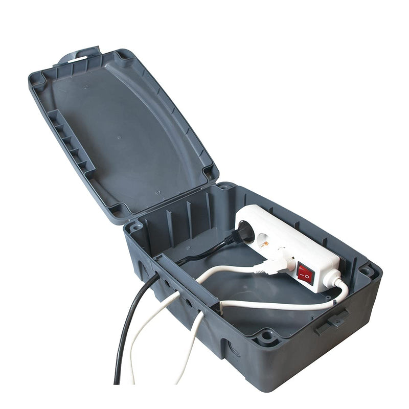 LogiLink LPS223 - weatherproof electronics box for outdoor use in gray with dust and splash protection (IP54), 32x21x11.5cm 32 x 21 x 11.5 cm single