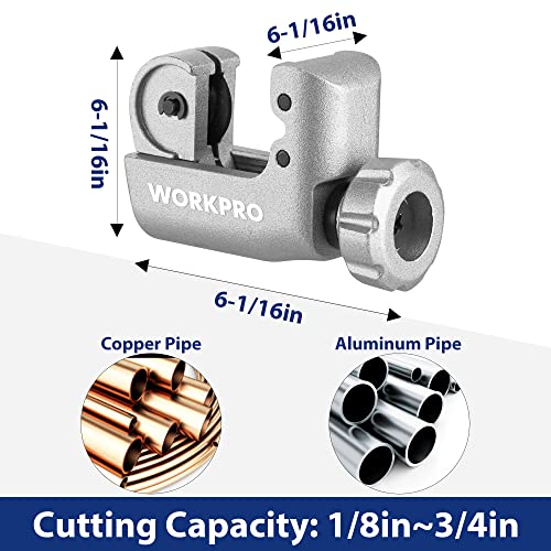 WORKPRO 3-Piece Tubing Cutter Set, 1/8"-1-1/4" Cutting Capacity