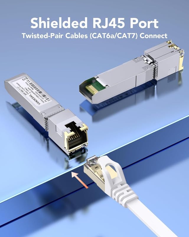 1 Pack 10GBase-T SFP+ to RJ45 Transceiver,10G SFP+ Copper Ethernet Module Compatible with Cisco SFP-10G-T-S and More,Cat6a/Cat7 SFP Modle,up to 30m(with a 1m/3FT cat8 Cable) 1.25/2.5/10GBase-T