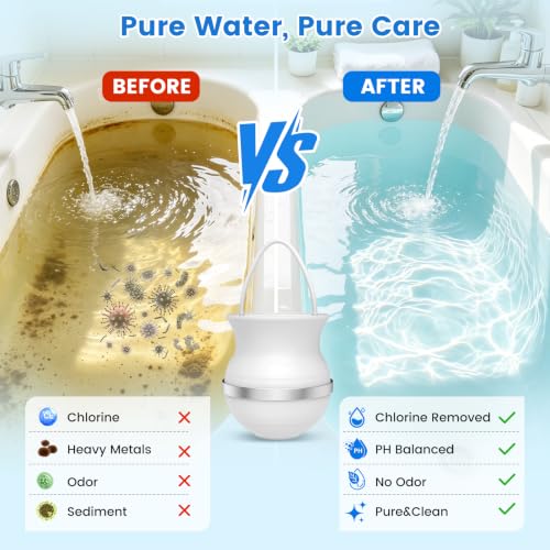 Bath Filter for Tub Faucet, Upgraded Bath Water Filter Removes 99% Chlorine