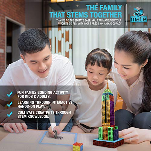 3Dmate Base - Transparent 3D Pen Mat 18 x 12 Inches with Fuse and Join Area - Flexible Two-Sided Heat-Resistant Silicone - 3D Pen Accessories Compatible with Stencils - STEM Activity for Kids, Adults BASE 18" x 12"