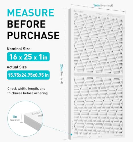 Refillable 16x25x1 Air Filter MERV 8, Reusable Frame & 6 Refills 16" x 25" x 1"