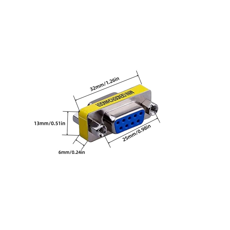 4 Pack Rs232 Serial Cable 9 Pin DB9 Female to Female/Male to Male Gender Changer Coupler Adapter Connector