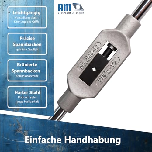 Tap Wrench M1-M8 | Adjustable PRO Tap Wrench for Taps | Choice of Different Holders, Adjustable for Tap Cutter Set (M1-M8 | Size 0) (M1-M8 | Size 0)