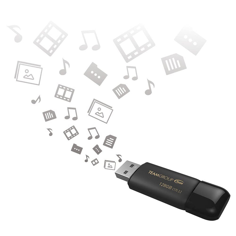 TEAMGROUP C175 1TB USB 3.2 Gen 1 (USB 3.1/3.0) Read 100MB/s Flash Thumb Drive, External Data Storage Memory Stick Compatible with Computer/Laptop/Desktop/PC Matte Black TC17531TBB01