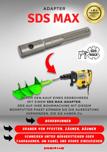 WERHE Professional Bore Suitable for SDS Max Hammer Drill Hammer Drill Adapter for Pole Drill
