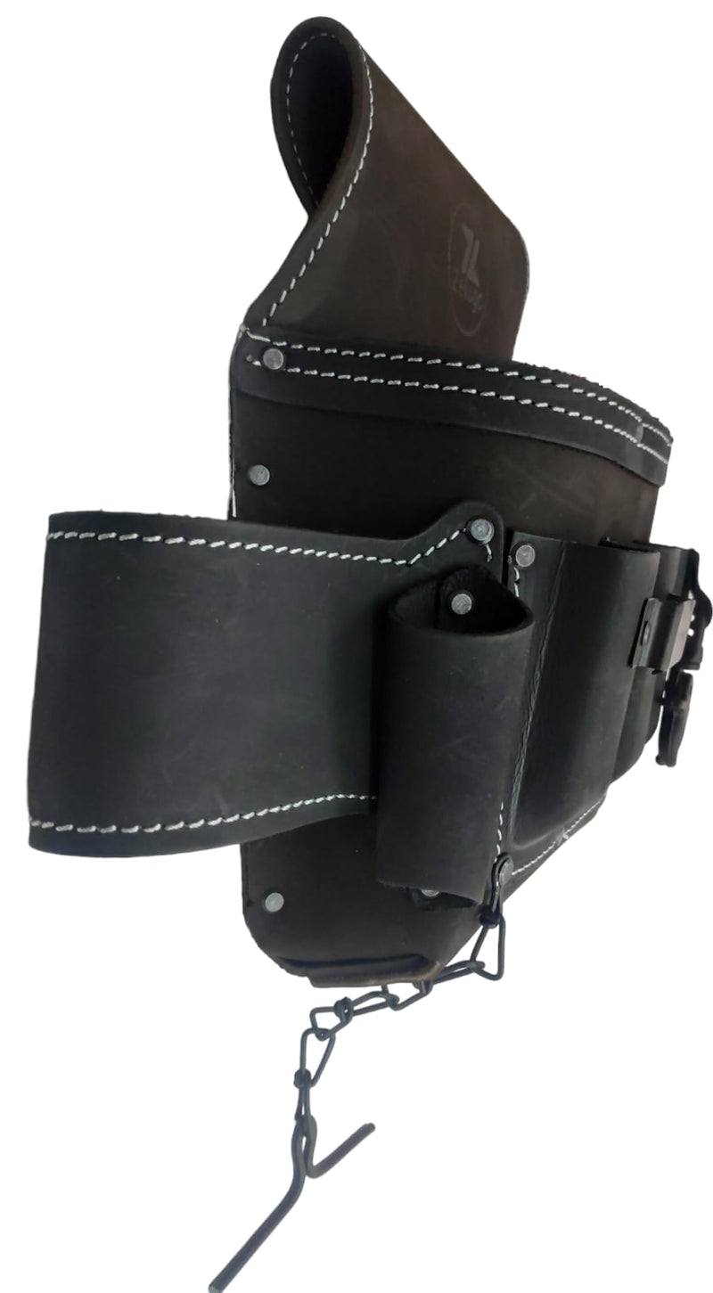 Zeluga 6 Pocket Leather Electrician Tool Pouch Brown/Black