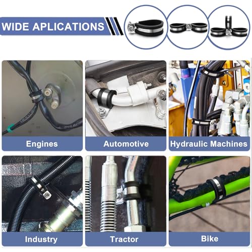 Cable Clamps—112 PCS 10 Sizes-1/4" 5/16" 3/8" 1/2" 5/8" 3/4" 1" 1-1/4"