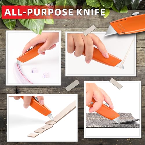 DIYSELF 20 Pack Razor Utility Knives, Durable Retractable Box Cutters Orange