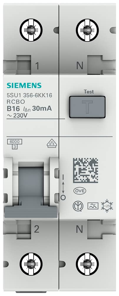 Siemens 5SU13566KK16 FI/LS switch RCBO 1P+N 6kA TypA 30mA B16 230V