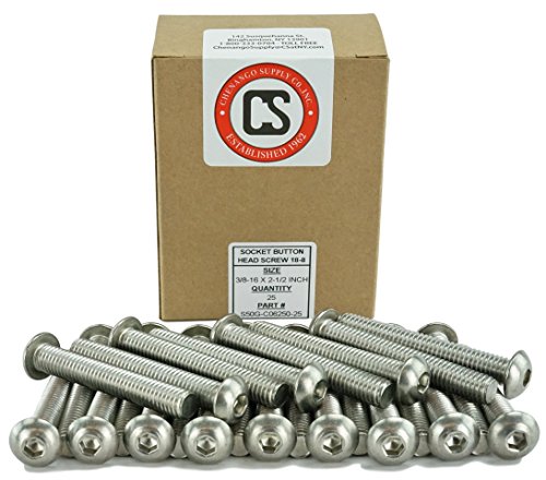 Chenango Supply 3/8-16 x 2-1/2" Stainless Socket Button Head Cap Screws