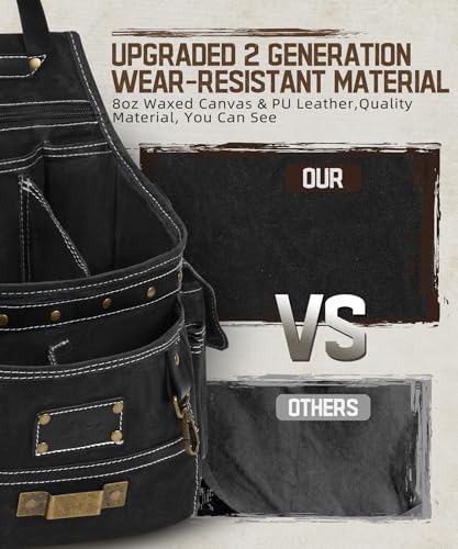 ARCFOX Black Tool Belt Pouches and Canvas Woodworking Apron