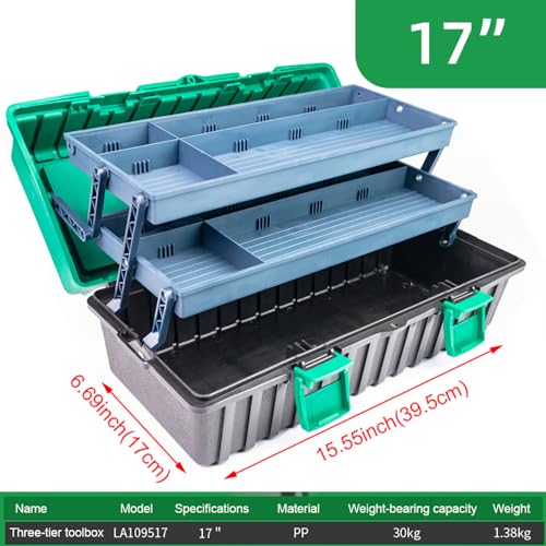 LAOA Tool box,17"/19.5"Tool Storage,Tool Organizer, Thickened Waterproof Tool Box, Maintenance Tool Car-mounted Maintenance Tool Box, Electrician Household Portable Tool Box For Going Out (17") 17"