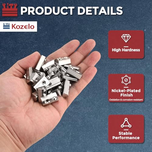 100Pcs Half Round t Spring Elastic Nut M6-1 4040 Series Silver 4040 Series M6-1mm 100